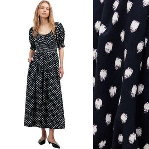 Elegant Black and White Polka Dot Dress
